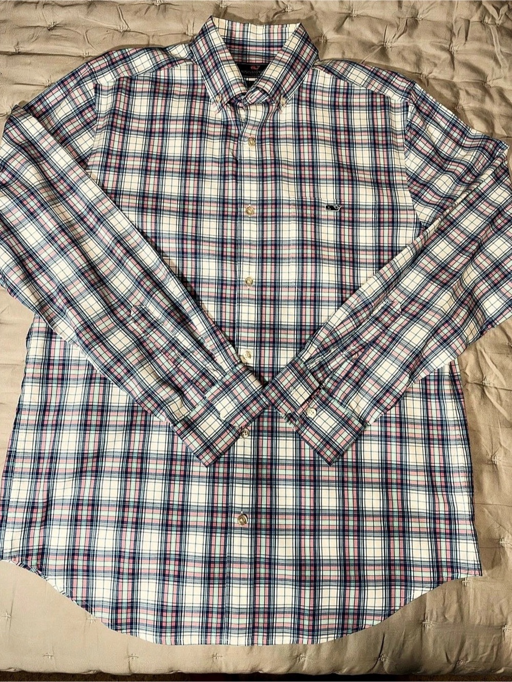 Vineyard Vines Classic Fit Tucker Shirt Plaid Cotton Button Down Size Medium